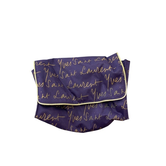 Yves Saint Laurent Handbags - Yves Saint Laurent Purple and Gold Makeup bAg small